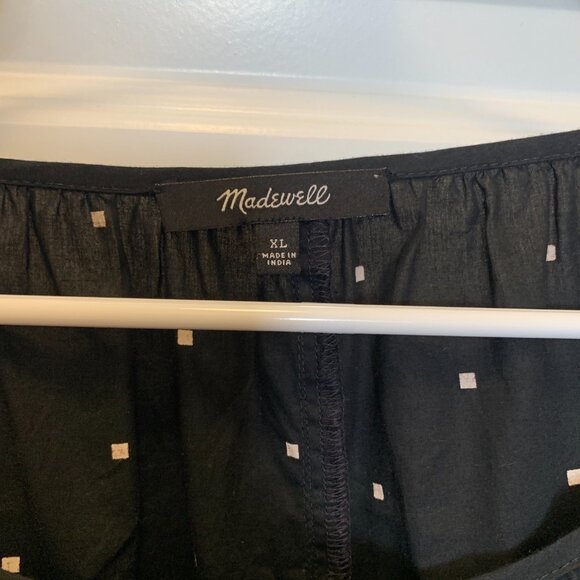 Women's Madewell Button-Front Tie-Waist Mini Dress in Square Spot Size XL - Picture 6 of 6